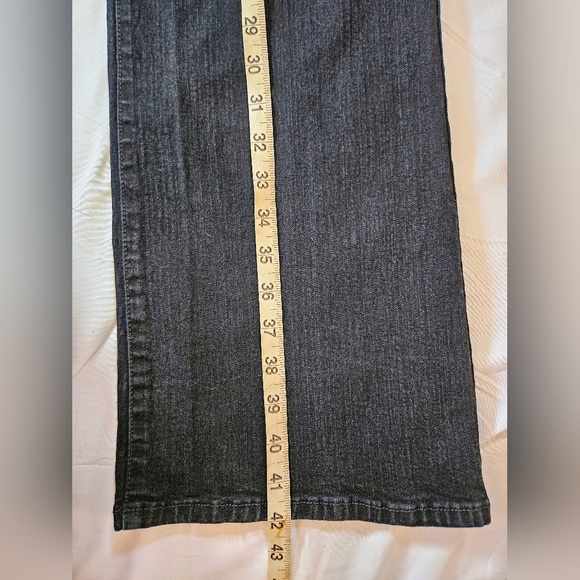 NYDJ Not Your Daughters Jeans Womens Black Distressed Straight Leg Jeans Size 10 - Picture 9 of 12